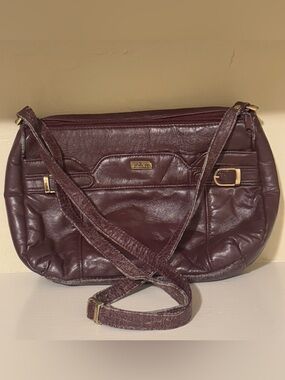 Vintage Phillippe Burgundy Oxblood Leather Crossbody Handbag